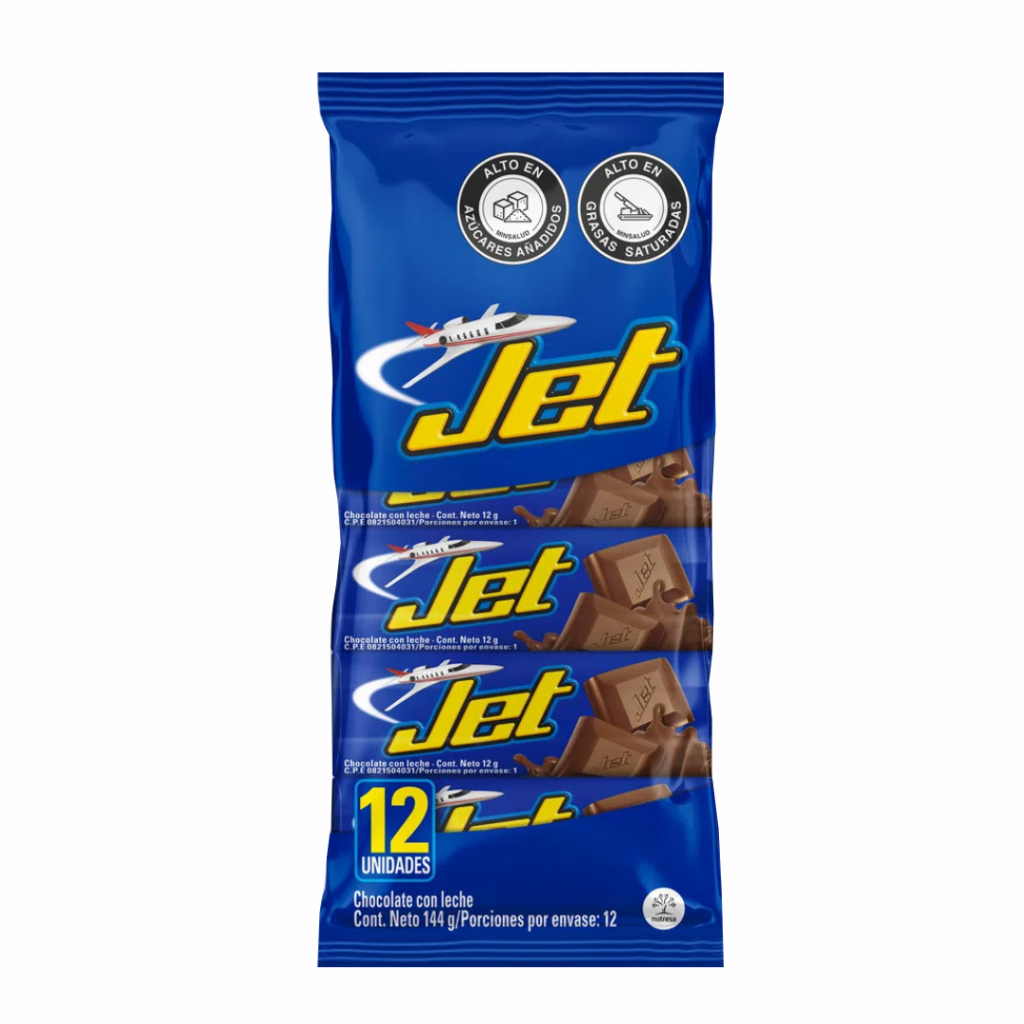 Chocolatina Jet Leche x 12 unid Multidulces